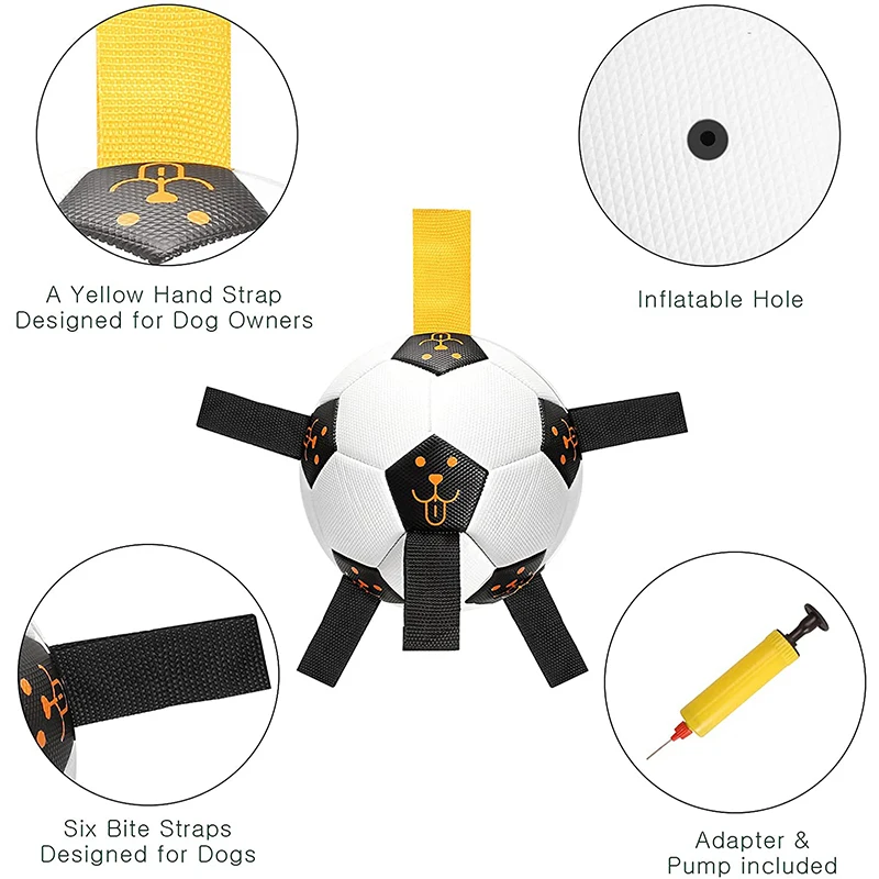 Benepaw-pelota de goma Natural para perros medianos y grandes, a prueba de mordeduras, juguetes muy elásticos para mascotas con lengüetas de agarre, inflador libre de tirón de guerra al aire libre - imagen 5