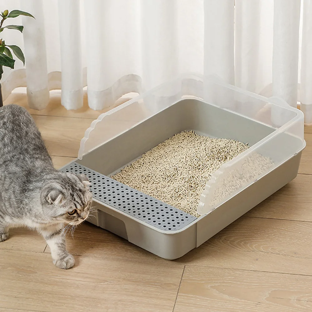 Caja de arena antisalpicaduras para gatos con cuchara y bandeja para perros: solución de inodoro limpia para gatos y mascotas pequeñas - imagen 5