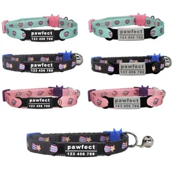 Collar personalizado para perros y gatos ajustable seguro