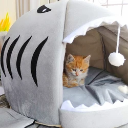 Casa cueva cama suave calmante plegable para gatos y perros pequeños