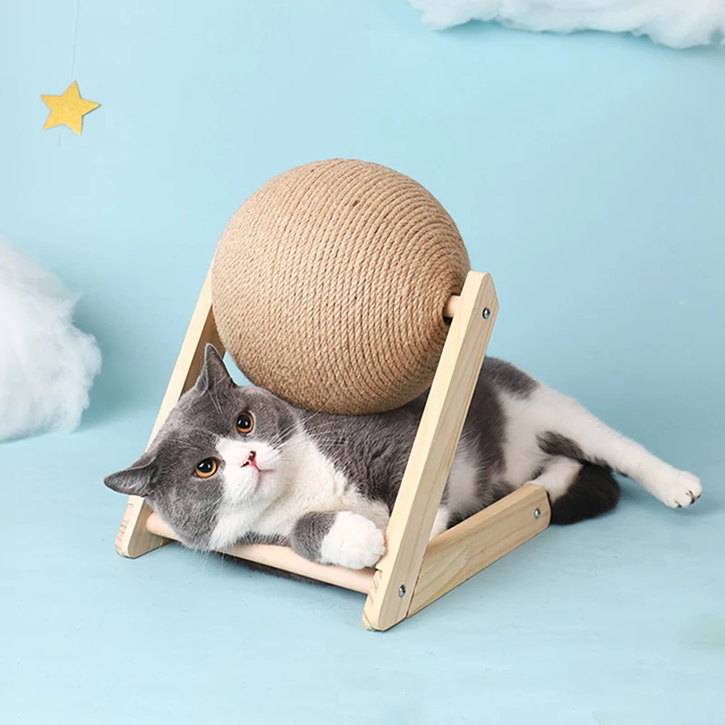 Rascador bola sisal para gatos – Juguete resistente desgastar uñas - imagen 2