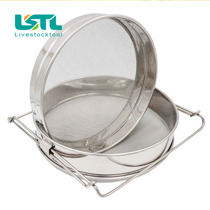 Colador de filtro de miel de abeja, doble tamiz de acero inoxidable, colador de apicultura, colador de Yogurt, herramientas de apicultura prácticas - imagen 3