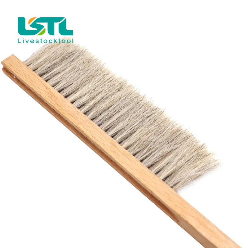 Cepillo de limpieza de colmena para apicultura, herramientas de apicultor de barrido de abejas de madera, cerdas de una sola fila, equipo de apicultura de pelo de cola de caballo - imagen 5