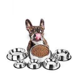 Cuenco de acero inoxidable doble para perros y gatos - Facil limpieza