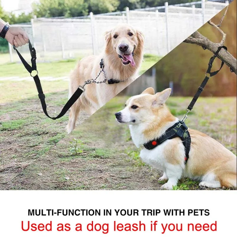 Correa de cinturón de seguridad para perros, reposacabezas de coche, sujeción ajustable de nailon para perros, cinturones de seguridad para vehículos, arnés, accesorios para mascotas - imagen 3