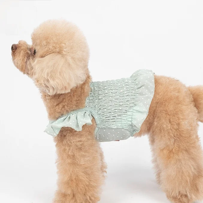 Vestido de ombligo de gasa para mascotas, ropa de peluche, chaleco de Panda, camisas para perros y niñas, ropa para cachorros, novedad - imagen 2