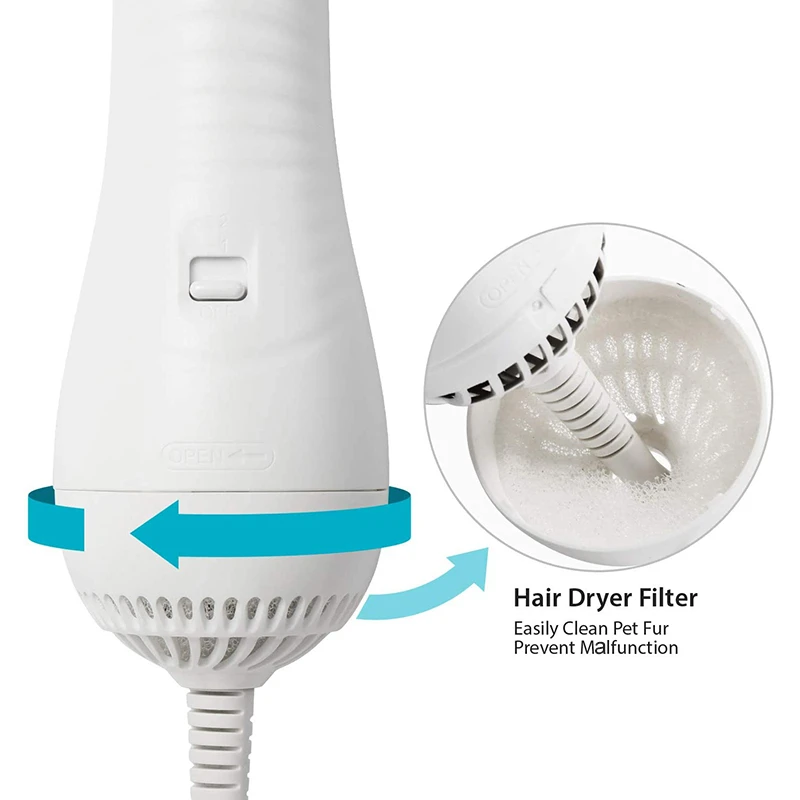 Benepaw-secador de pelo 2 en 1 para perros, cepillo rebanador, temperatura ajustable, bajo ruido, ajuste de pelo corto, medio recubierto, para mascotas y gatos - imagen 5