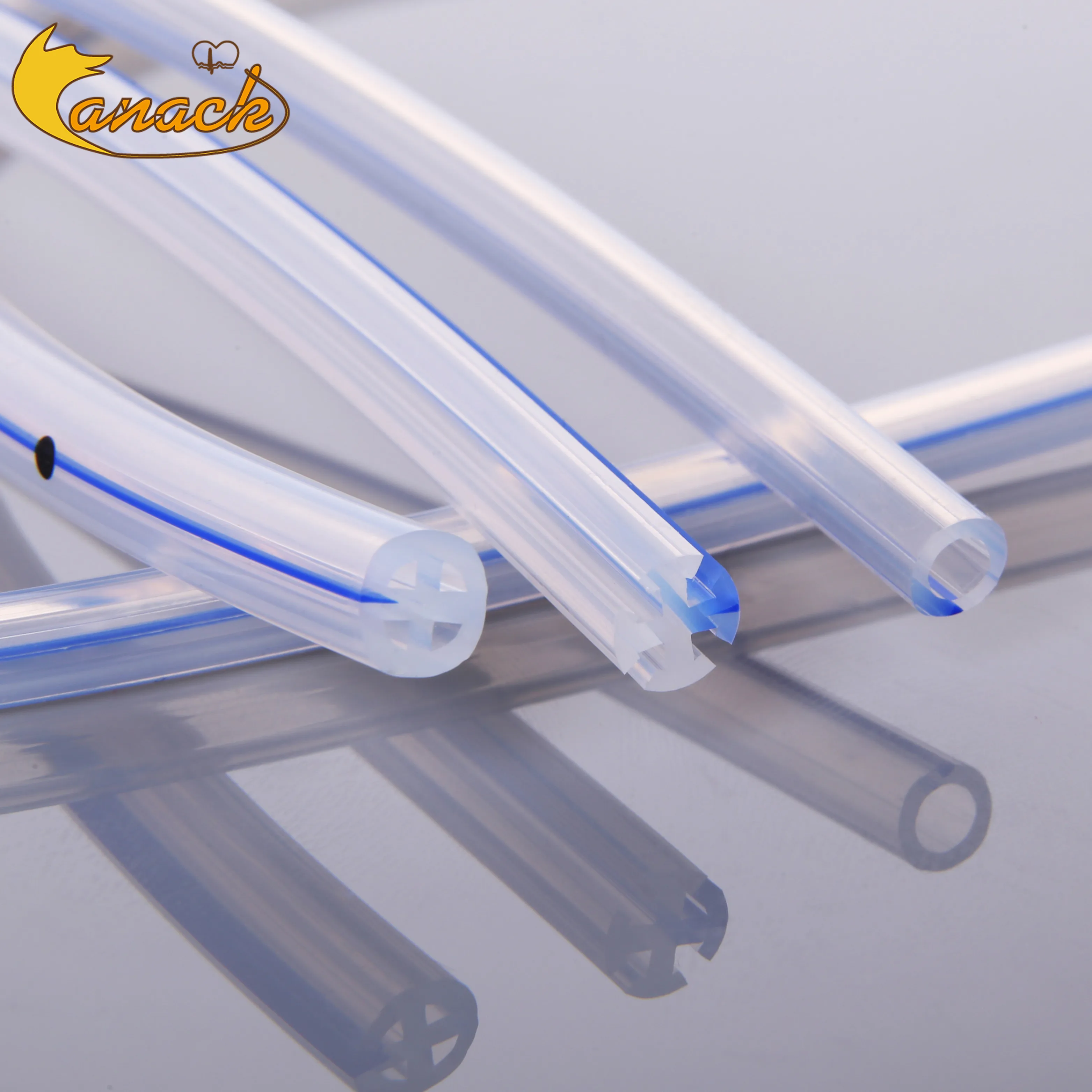 Canal de drenaje de silicona médica redondo sin trocar