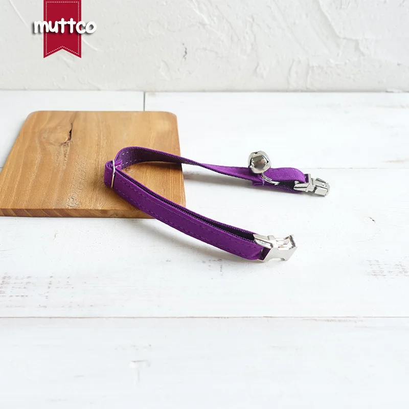 MUTTCO-collar de gato con hebilla de metal grabado a mano, de poliéster satinado y nailon, color púrpura caramelo, 2 tamaños, UCC029 - imagen 4
