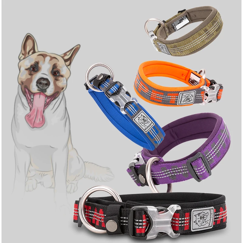 TRUELOVE Collar para mascotas, el mejor Collar para perros reflectante acolchado de neopreno 3M para perros grandes, medianos y pequeños, función de etiqueta de seguimiento de perros adicional YC1854 - imagen 4