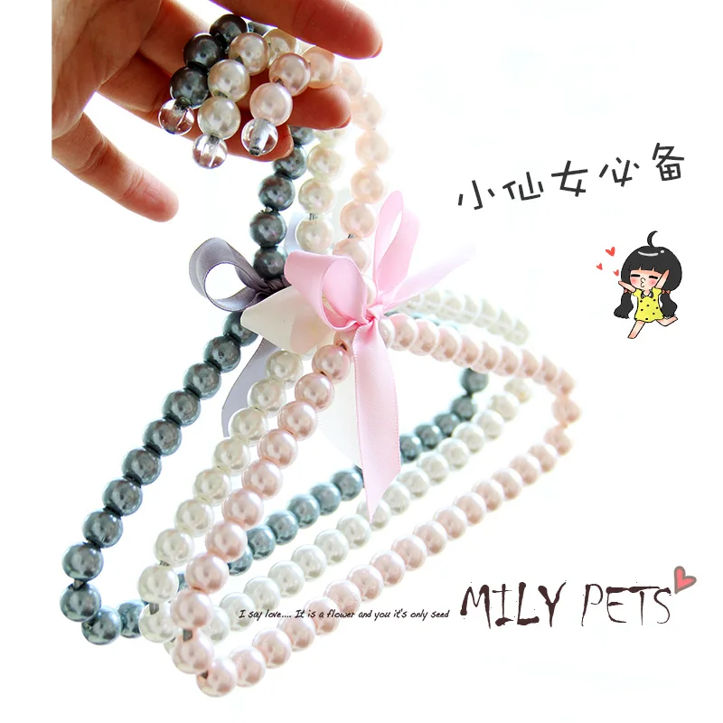 Accesorios de princesa para perros, lazos blancos y rosas, colgador de cuidado de mascotas con perlas, productos de diseñador para gatos, cachorros, animales, Chihuahua, 5 uds. - imagen 2
