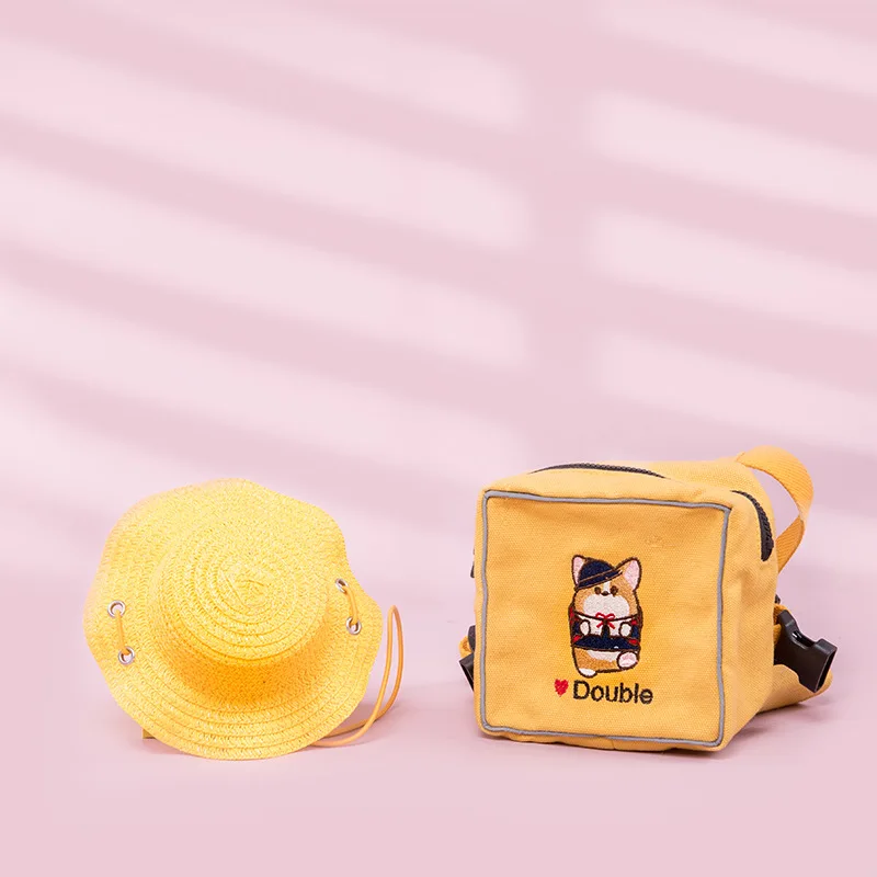 Linda mochila de lona para mascotas, correa de perro pequeño Chihuahua portátil de identificación personalizada, bolsa de aperitivos, mochila para gatos, accesorios para mascotas, 2L - imagen 3