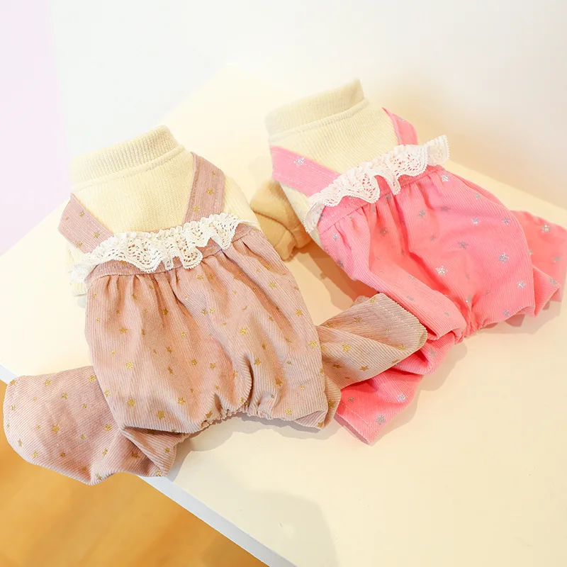 Lindo cachorro gato perro pijama mono ropa invierno cálido disfraz para mascotas para perros pequeños Chihuahua monos malalteses roupa de cachorro - imagen 4