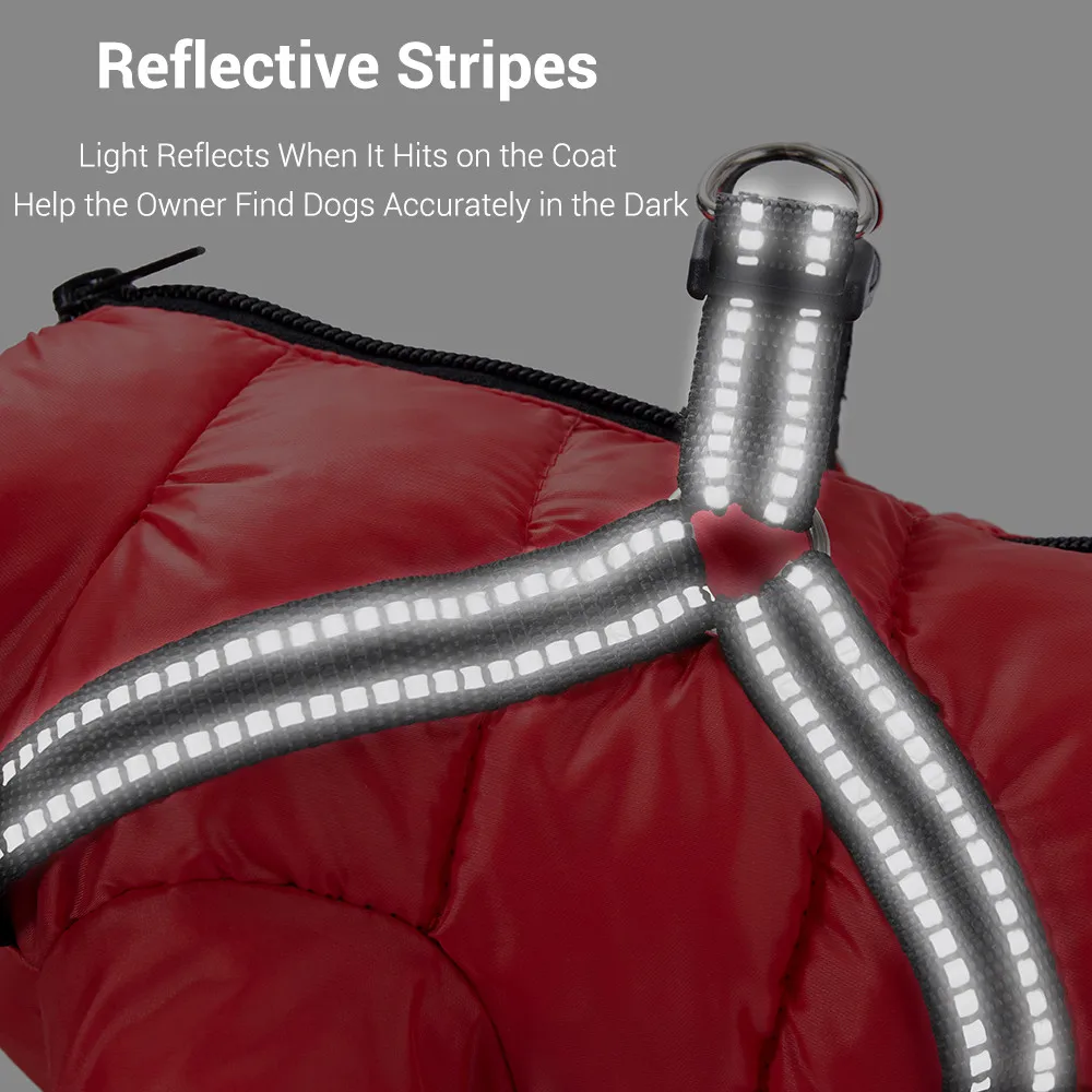 Abrigo de invierno para perros pequeños y medianos, chaqueta impermeable acolchada para perros con arnés, traje suave para la nieve para mascotas, monos cálidos para cachorros, Bulldog - imagen 3