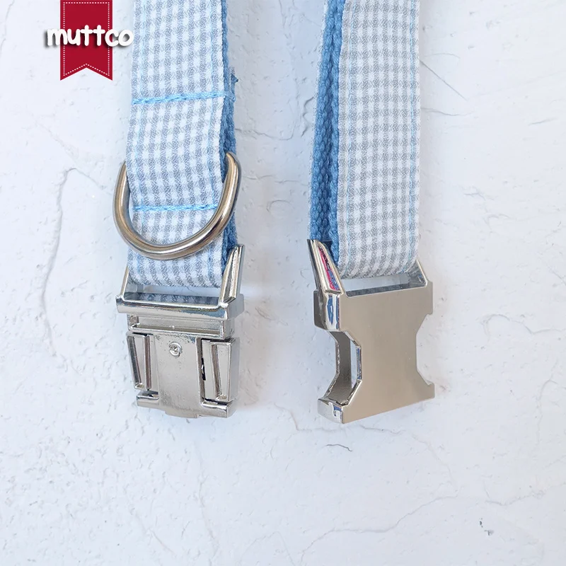 MUTTCO vende al por menor collar de estilo británico collar de perro THE AEGEAN SEA 5 tamaños UDC022
