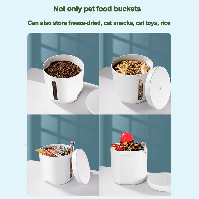 Cubo de almacenamiento al vacío inteligente para mascotas, caja de almacenamiento de comida para gato, perro, mantener fresco sellado, a prueba de humedad, snack, alimentador Liofilizado - imagen 2