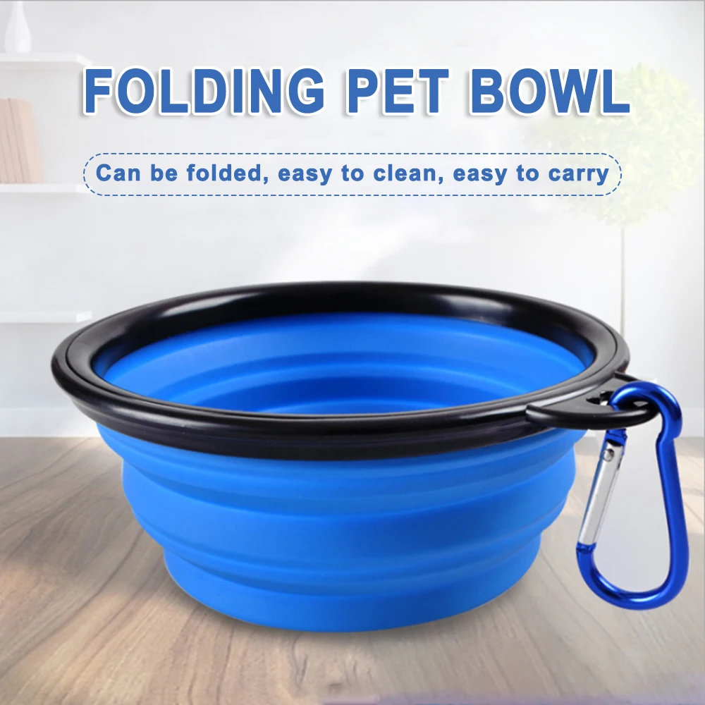 Cuenco plegable grande de silicona para perros al aire libre, tazón de agua portátil para perros, comida para cachorros, plato plegable para alimentador de mascotas, juguete, 350/1000ml - imagen 2