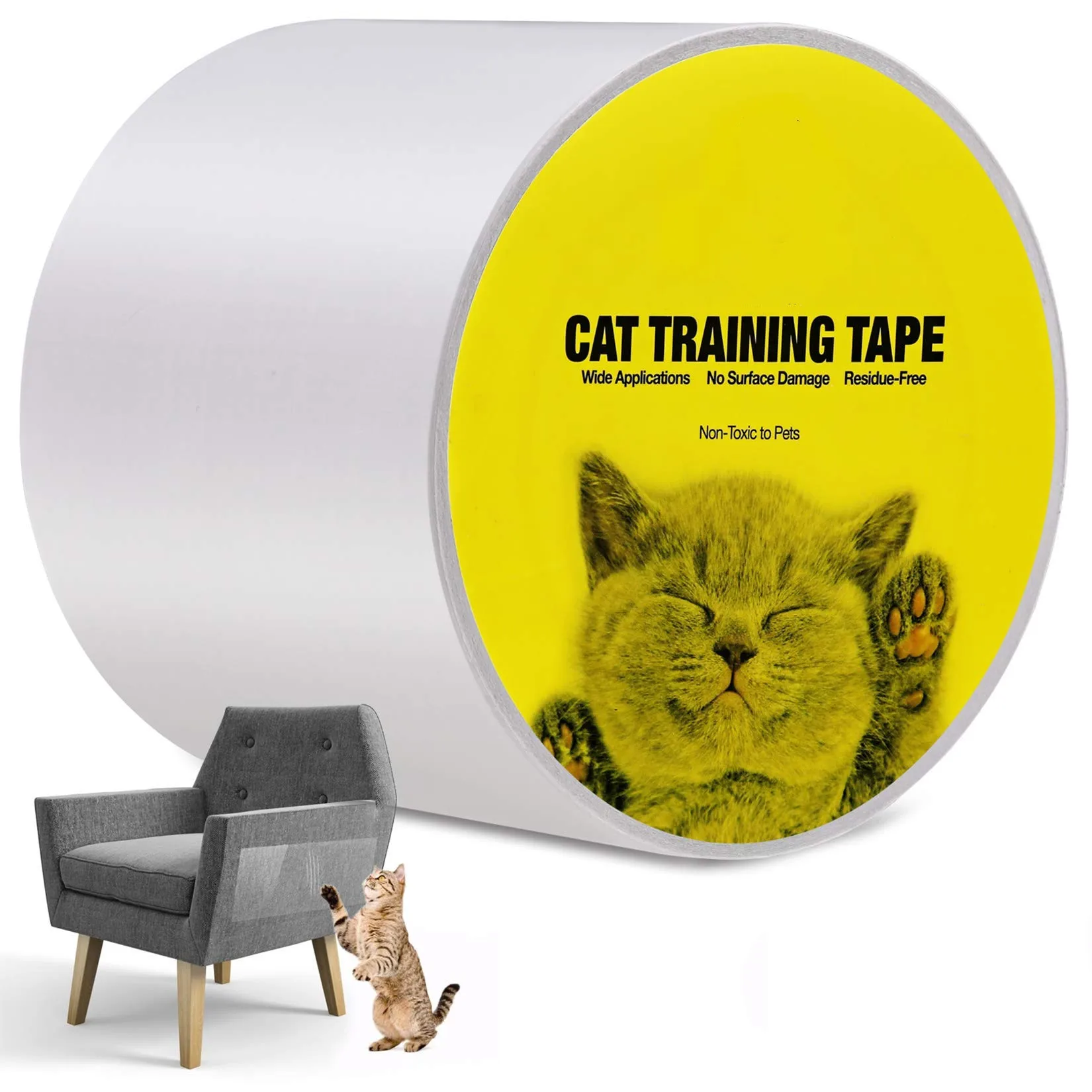 Rascador para gatos, cinta disuasoria para tren, Protector de muebles para gatos, Protector de sofá de doble cara, cinta adhesiva para patas de gato para muebles