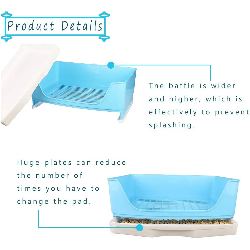 Caja de inodoro de conejo grande para adultos, bandeja de esquina con cajón, bandeja para mascotas, hámster, conejillo de indias, Hurón, Galesaur - imagen 5