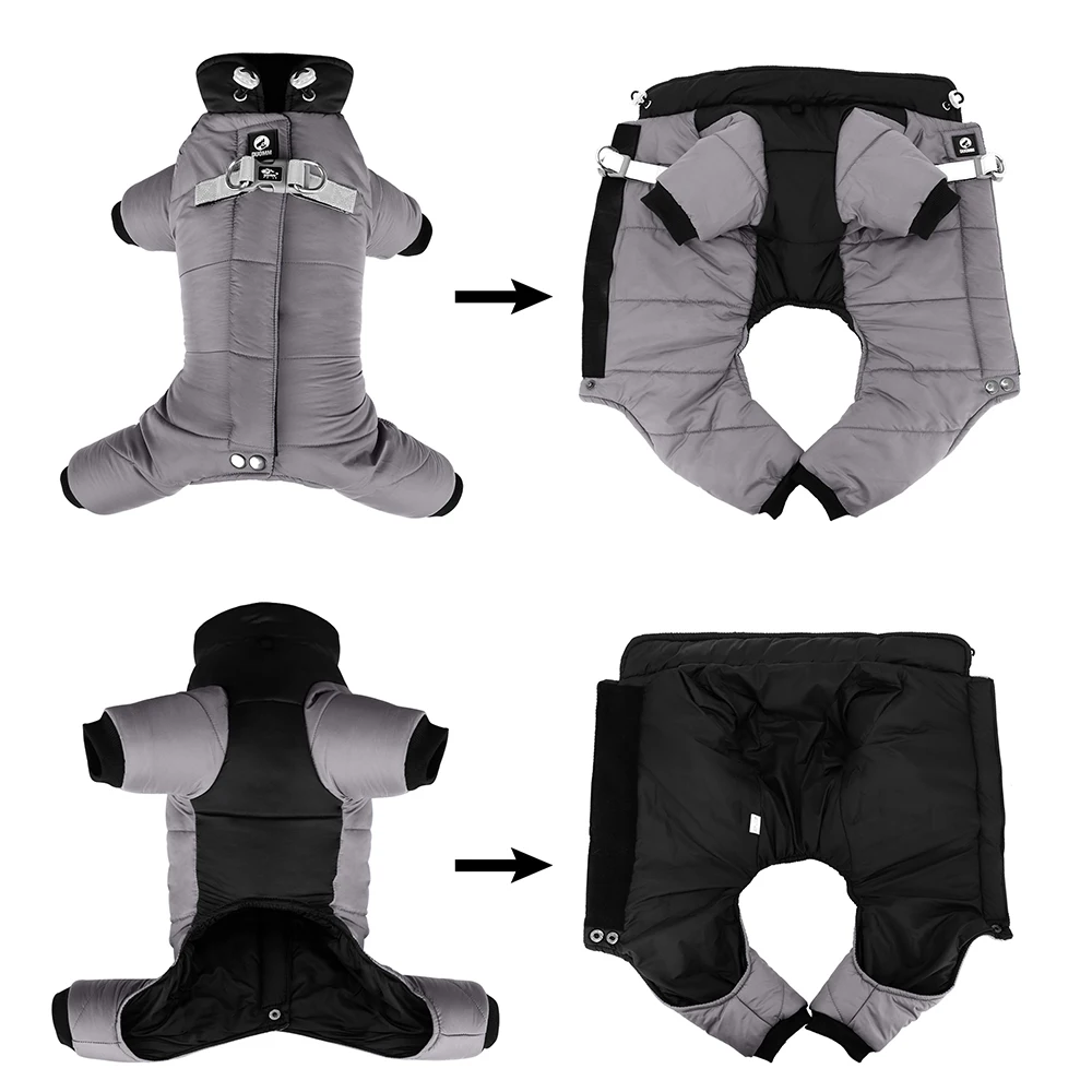 Abrigo de invierno impermeable para perro, ropa gruesa y cálida para perros pequeños, traje para cachorros, Bulldog Francés, Pug, chaqueta para mascotas - imagen 3