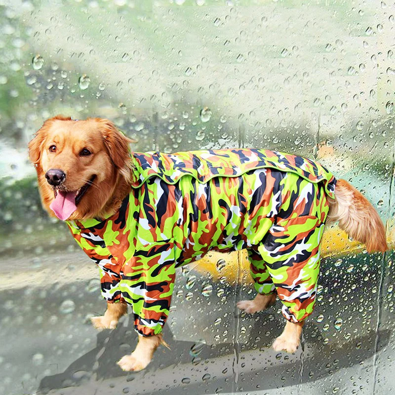 Chubasquero de camuflaje para perro, chaquetas de lluvia impermeables, abrigos encantadores, Appreal para Labrador mediano y grande, Pastor Alemán