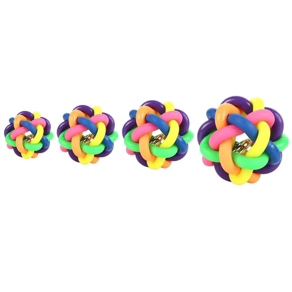 Bolas de goma con sonido de campana para perro, juguetes interactivos coloridos para masticar, pelota para entrenamiento de mascotas, ejercicio, juguetes para masticar - imagen 2