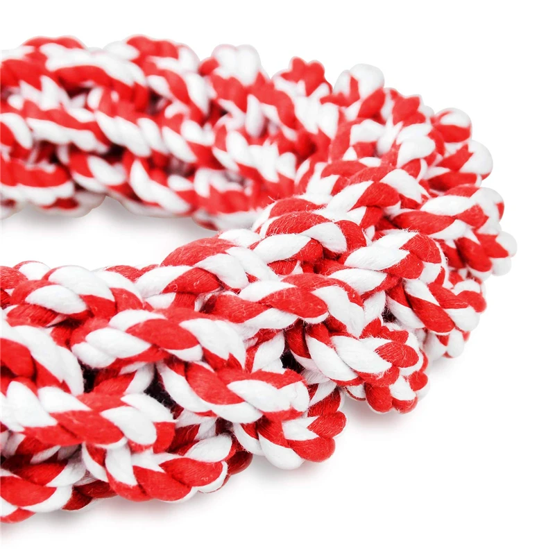 Anillos de cuerda de algodón resistentes a las mordeduras para perros, juguetes molares para perros pequeños y medianos, juguete para masticar, 1 unidad - imagen 5