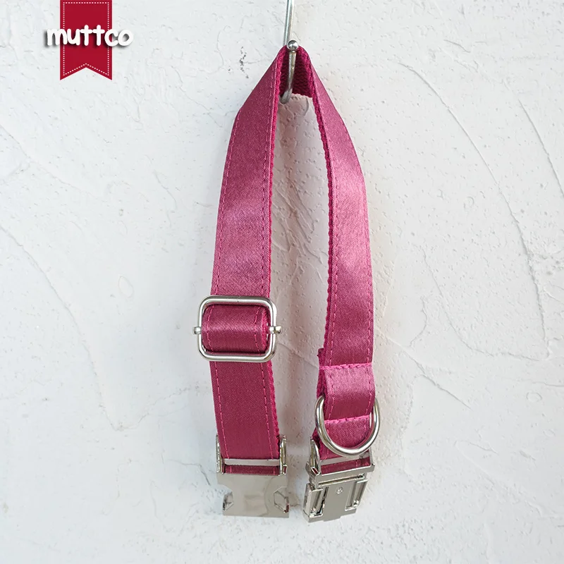 Collar de perro con hebilla de metal grabada MUTTCO, collar con etiqueta de identificación para perro THE SHINY CHERRY, placa de identificación de 5 tamaños, suministro antipérdida para mascotas UDC113 - imagen 2