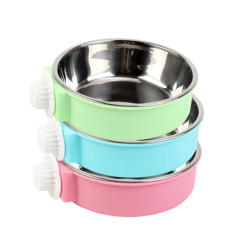 Cuenco antideslizante para perros y gatos, alimentador automático de agua potable de acero inoxidable, suministros para mascotas, platos de alimentación S/L, 3 colores - imagen 2