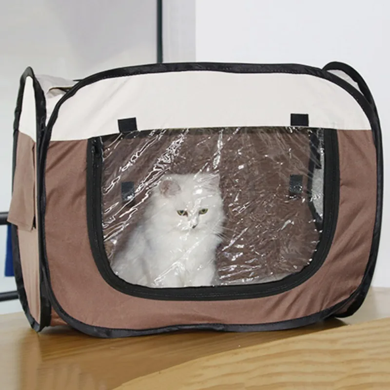 Caja de secado plegable portátil para mascotas, jaula para secador de pelo para cachorros, bolsas de viaje para el cuidado de perros manos libres para limpieza del cabello - imagen 2