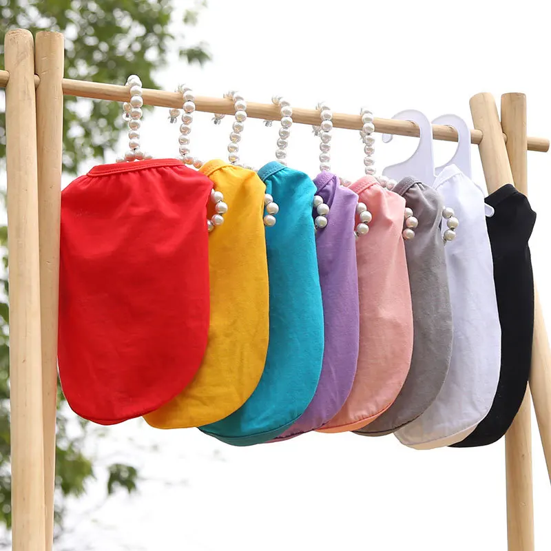Camisas blancas para perro, ropa básica de Color caramelo para perro, camisetas suaves y transpirables para Bulldog Francés, ropa de algodón puro para perros pequeños - imagen 2
