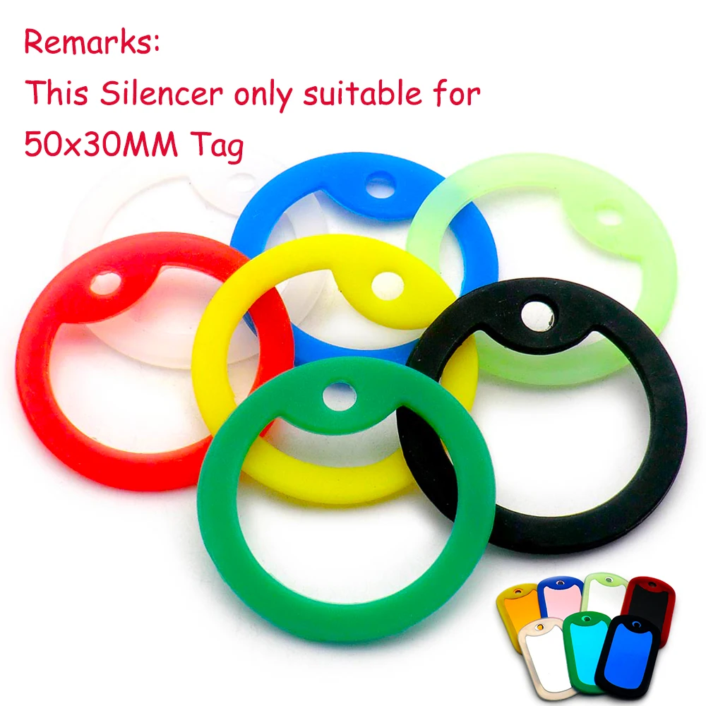 Venta al por mayor, 100 Uds., silenciador de goma para hombre, etiqueta militar para perro del ejército, colgante con placa de identificación para perro, accesorios personalizados para perros