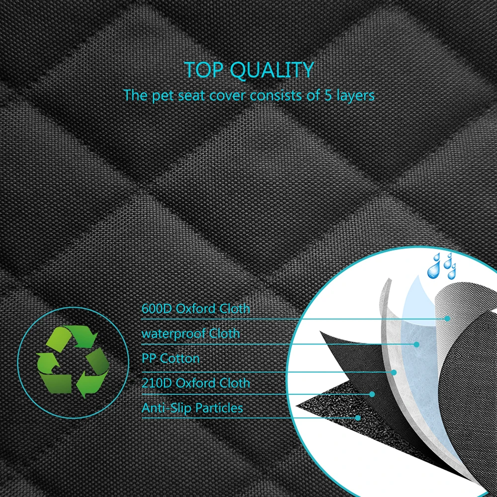 Funda para asiento de coche para perros, colchón portador de viaje para mascotas, Protector impermeable para asiento de coche con reposabrazos de asiento medio para perros - imagen 2
