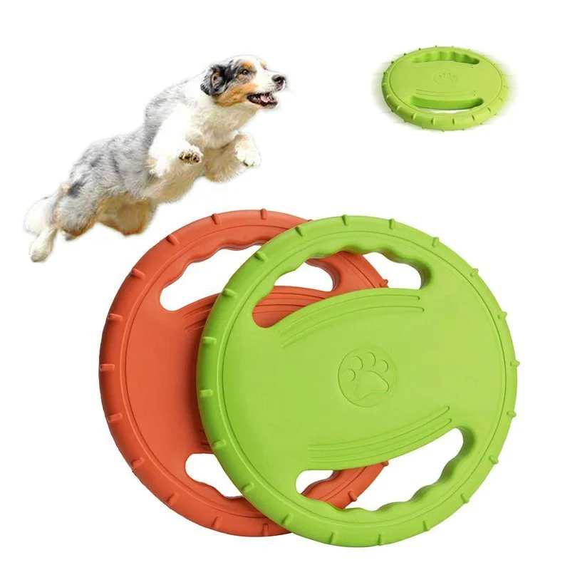 Disco volador para perros, juguetes interactivos de goma para perros, juguete receptor de perros flotantes suaves para entrenamiento y masticar mascotas, 1 ud. - imagen 3