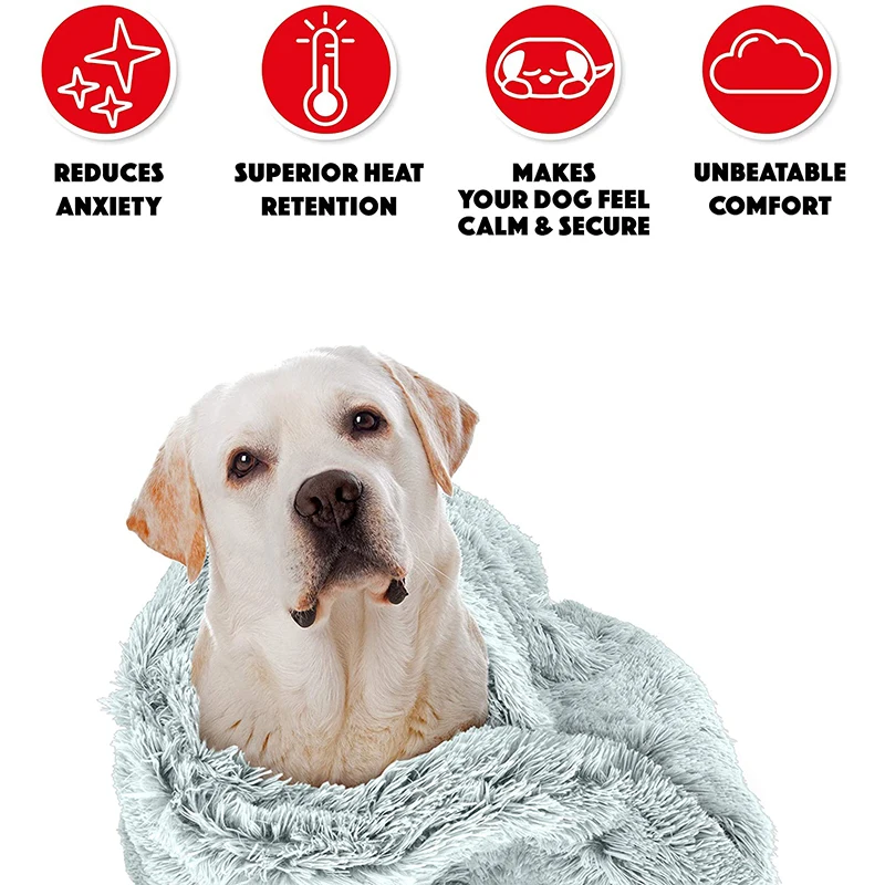 Benepaw-cómoda manta de felpa para perro, manta calmante antiansiedad, acogedora cama para cachorro, mantas para mascotas de razas pequeñas, medianas y grandes - imagen 2