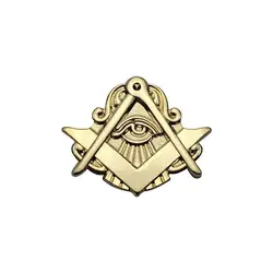 Alfiler solapa dorado All See Eye – Broche masonico 25 mm