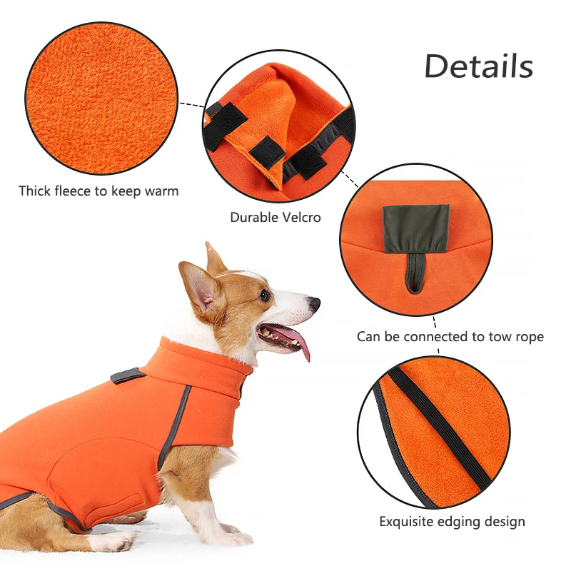 Sudaderas con capucha para perros pequeños y grandes, ropa de lana cálida para mascotas, sudadera para cachorros, Pug York, Bulldog Francés, Invierno - imagen 2