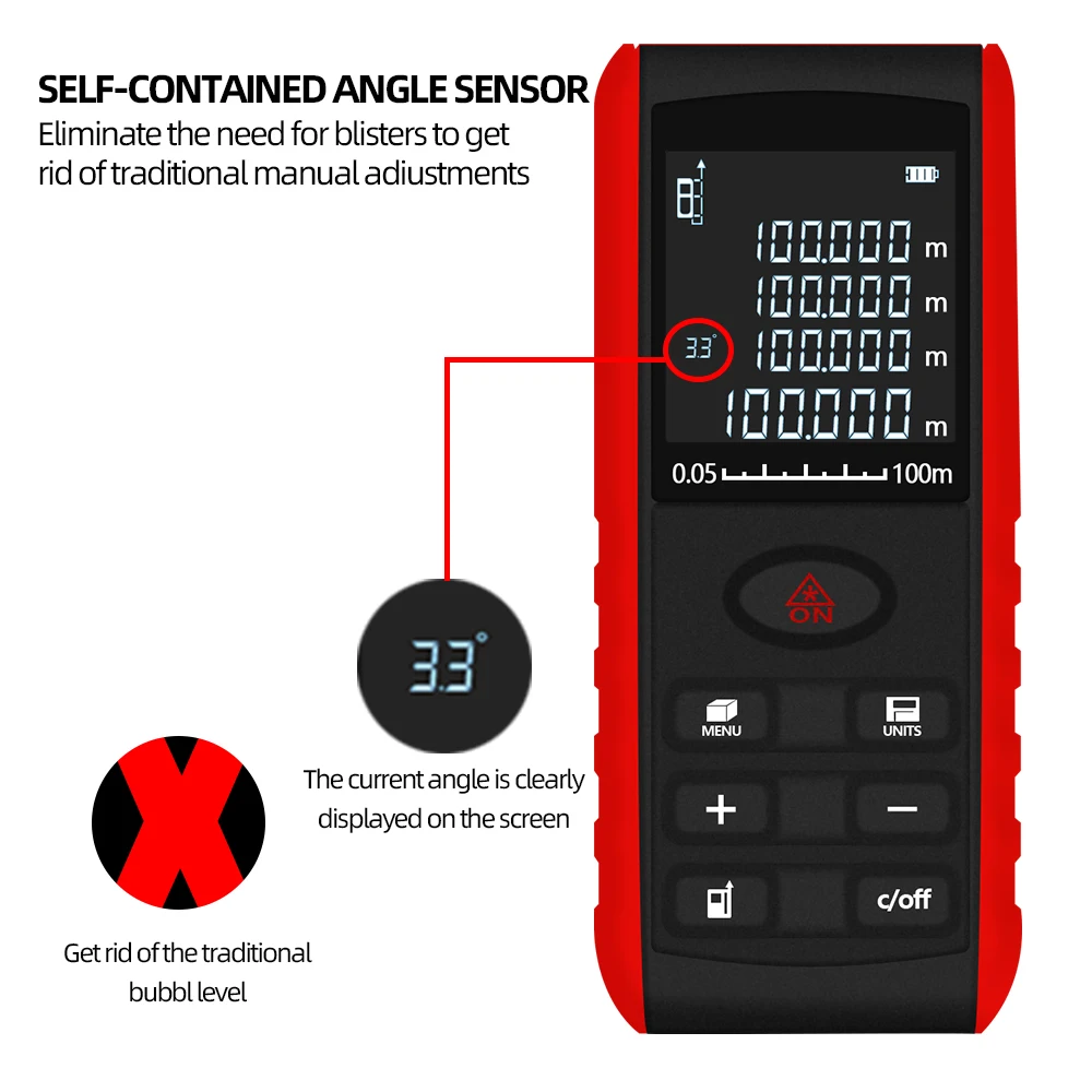 Telémetro láser profesional 40M 60M 80M 100M medidor de distancia láser Trena telémetro de cinta láser regla de dispositivo de medida de construcción - imagen 2