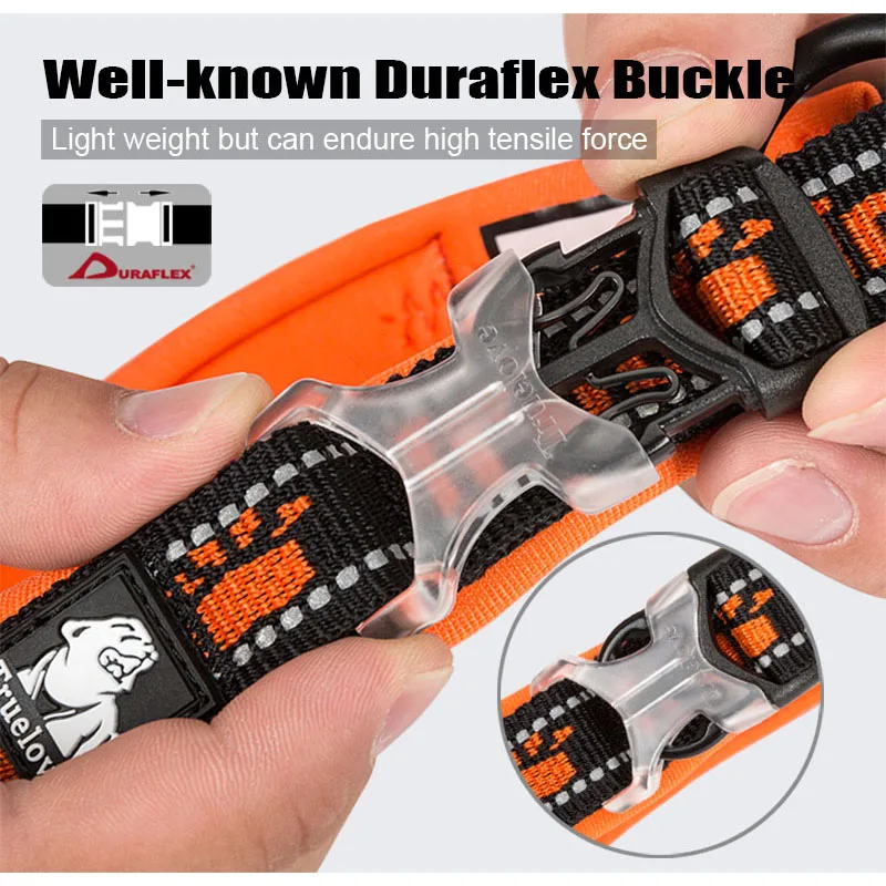 Truelove-Collar de neopreno bordado para perro, correa ajustable de nailon para perros grandes y pequeños, reflectante, para correr, Chihuahua - imagen 5