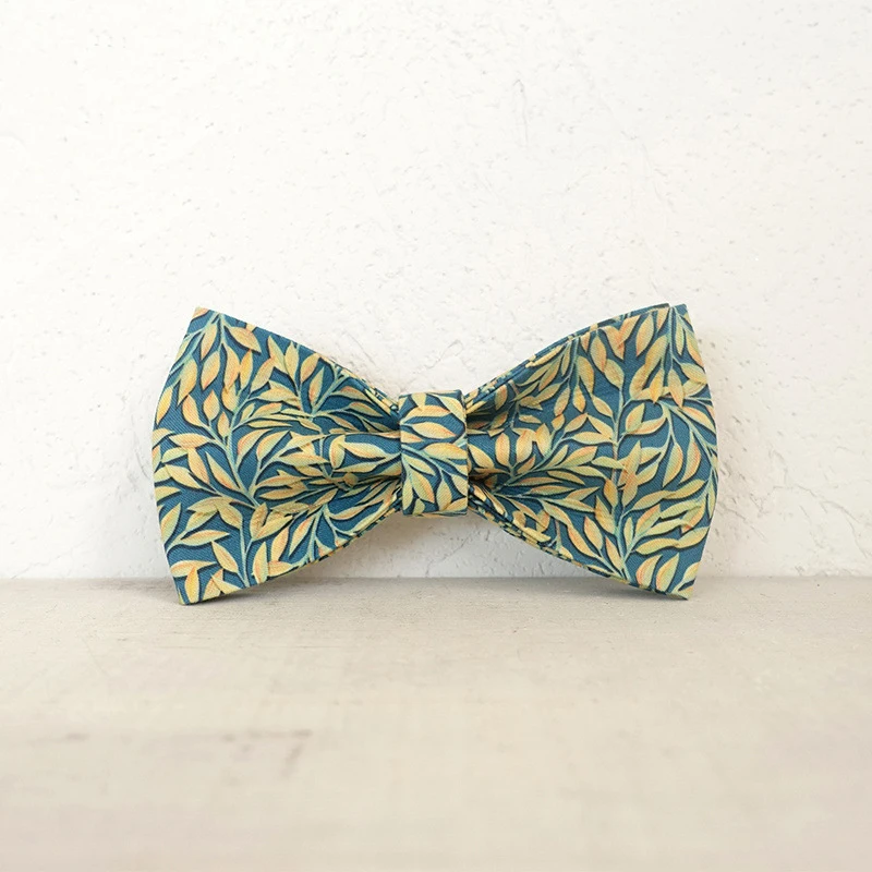 Collar de pajarita de hojas doradas para perro, accesorio para cachorro, gato, suministros para mascotas, herramientas de aseo para perros, pajarita Ornamental desmontable - imagen 3