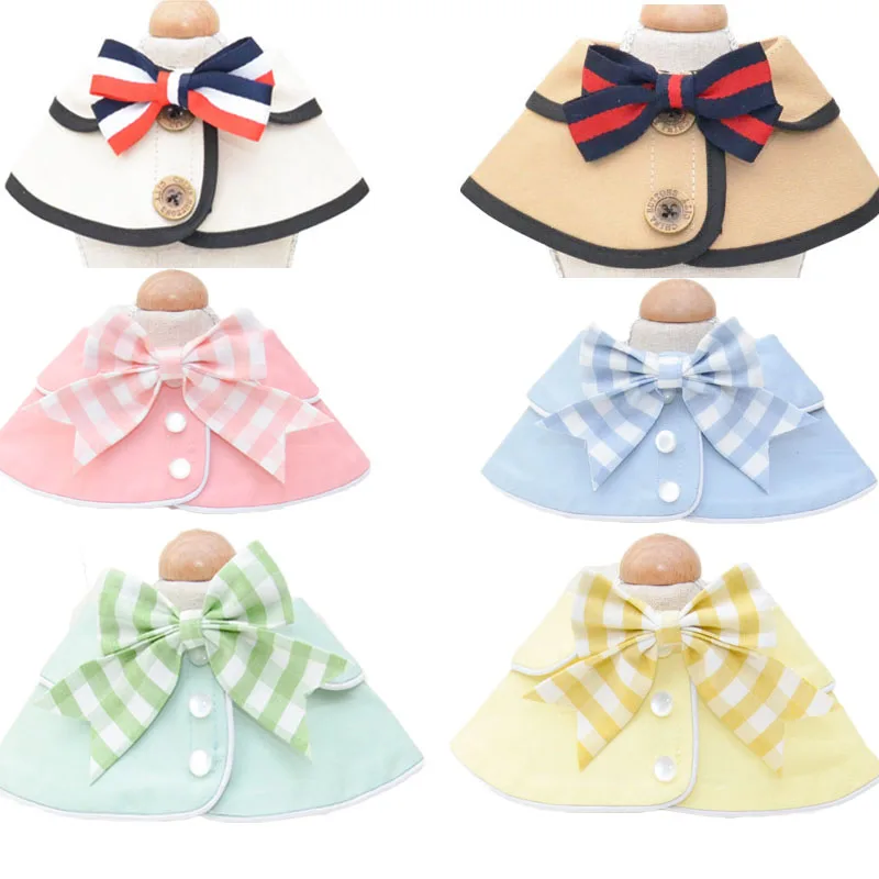 Bandana con lazo para perro, pañuelo con cinta, cuello falso, chal para cachorro y gato, bufanda rosa, azul, verde, amarillo, Baberos para perro, capa para el cuello, accesorios para mascotas, S-L - imagen 5