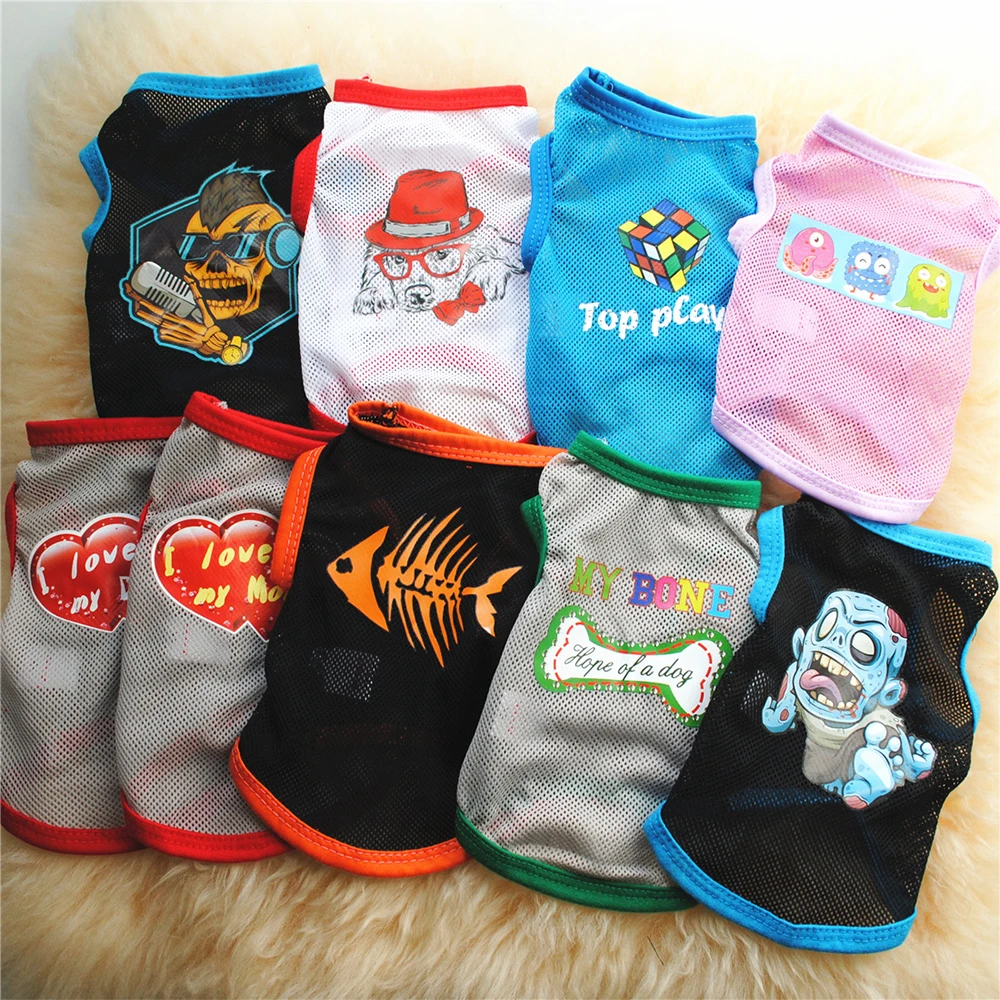 Ropa de diseñador barata de verano para perros pequeños, ropa para Bulldog Frenchie, ropa para perros York Pug, ropa para perros, camiseta, productos para mascotas - imagen 4