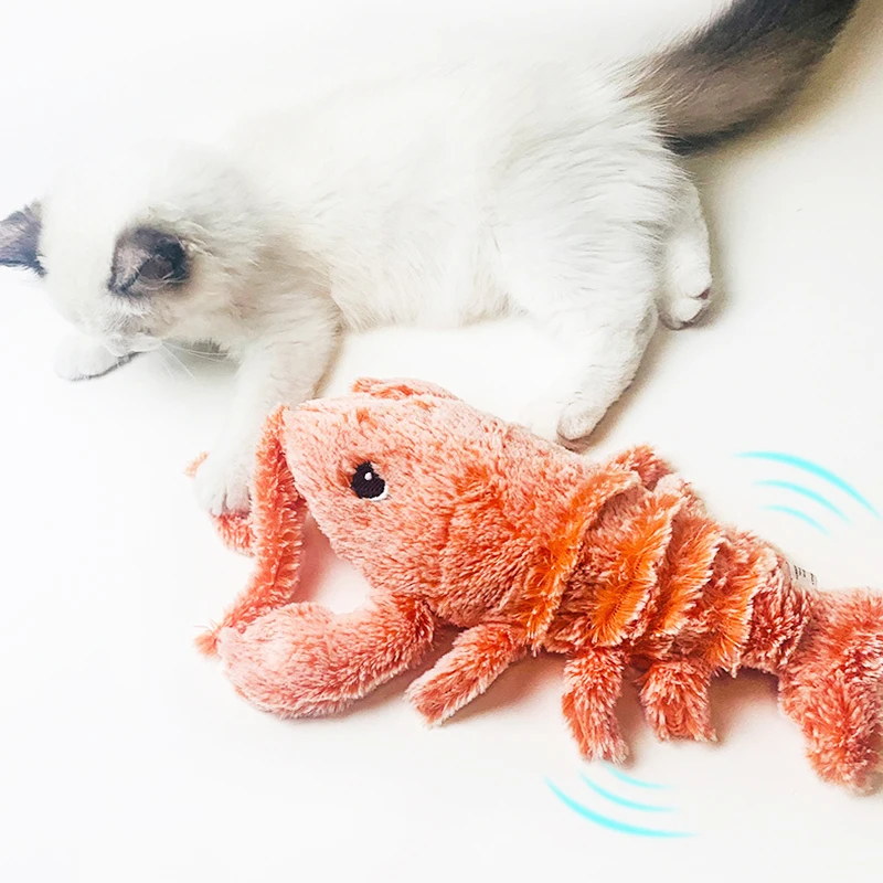 BOOTEELY Pet Cat Toy Shrimp Moving Simulation Lobster Dancing Plush Toys For Pet Dog Cats Stuffed Animal Interactive Toy - imagen 2