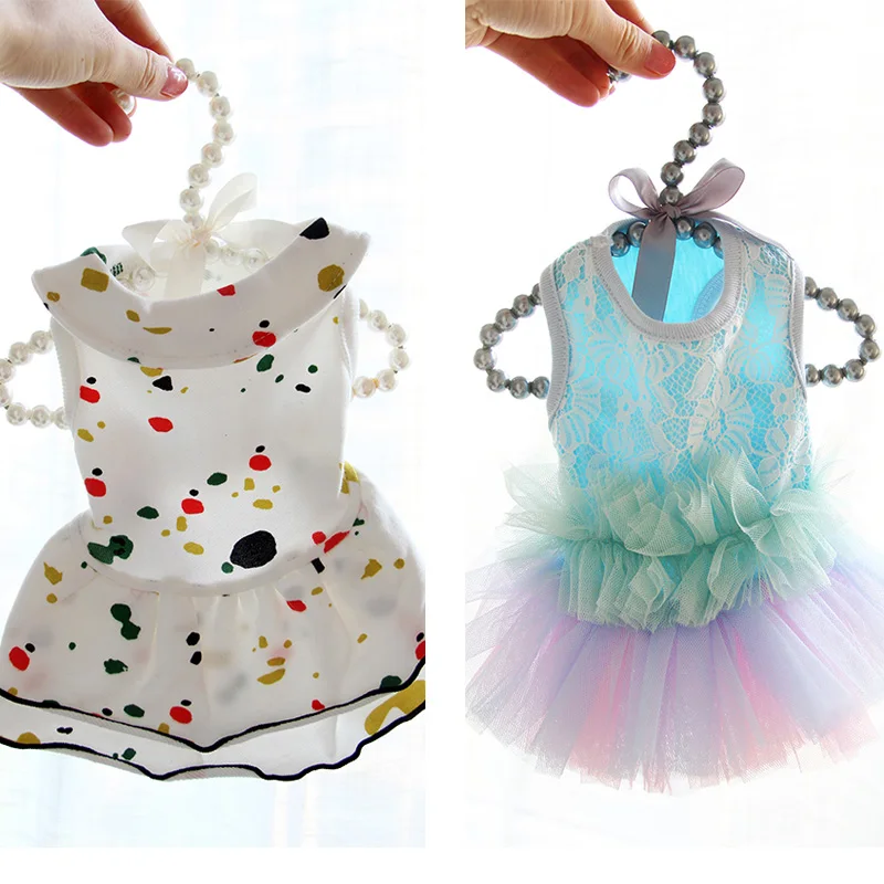 Accesorios de princesa para perros, lazos blancos y rosas, colgador de cuidado de mascotas con perlas, productos de diseñador para gatos, cachorros, animales, Chihuahua, 5 uds. - imagen 5