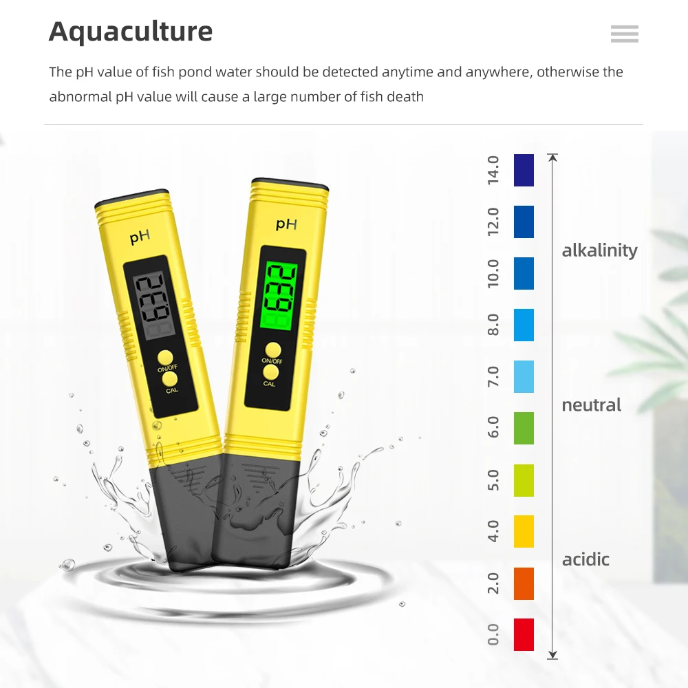 Probador de calidad del agua portátil, medidor de PH Digital LCD de alta precisión 0,1 ATC, bolígrafo de prueba de PH, Detector de agua para acuario y piscina hidropónica - imagen 4