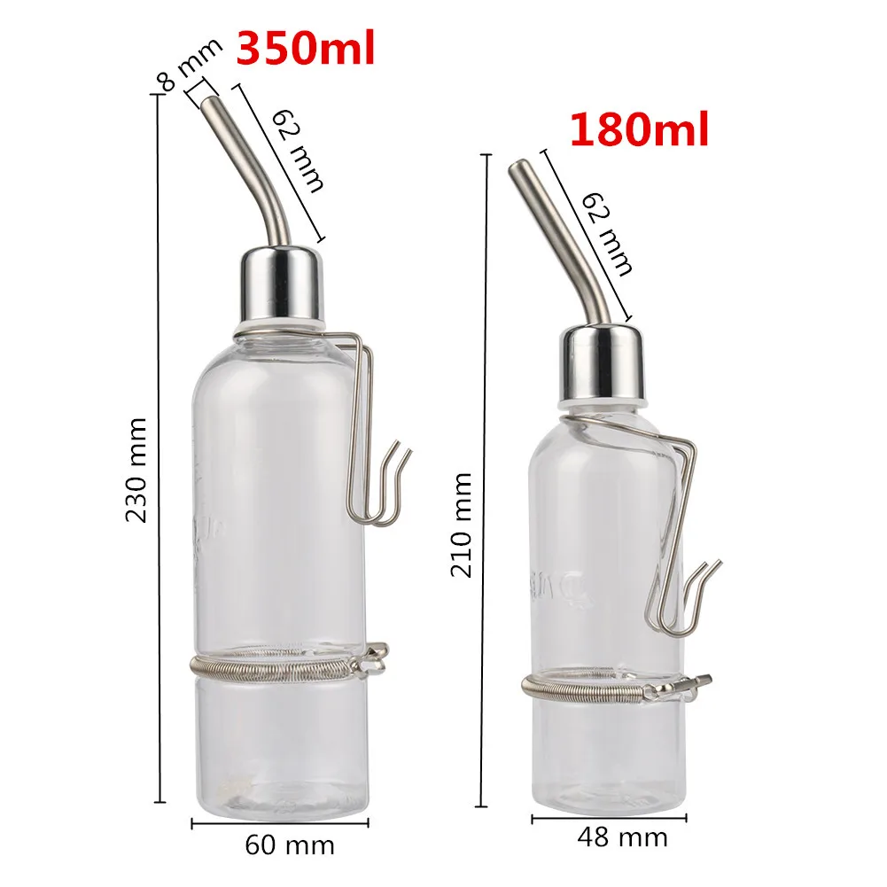 Botella para beber de 180ml/350ml para conejos y hámster, bebedero dispensador de agua para conejillo de indias, erizo, Totoro - imagen 2