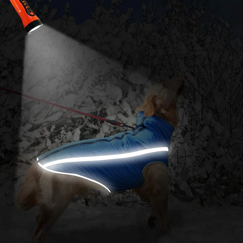Benepaw-abrigo de lana cálido para perro, chaqueta impermeable a prueba de viento, ropa reflectante para mascotas, traje de nieve para razas medianas y grandes, Invierno - imagen 3
