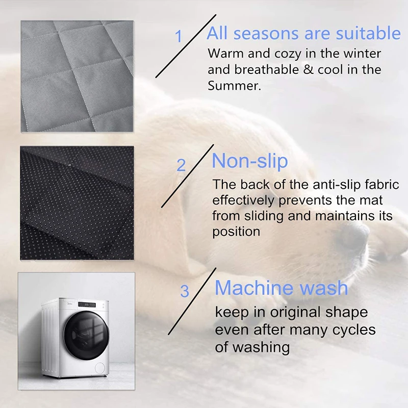 Benepaw-alfombrilla antideslizante impermeable para perros pequeños, medianos y grandes, cama lavable para todas las estaciones - imagen 5