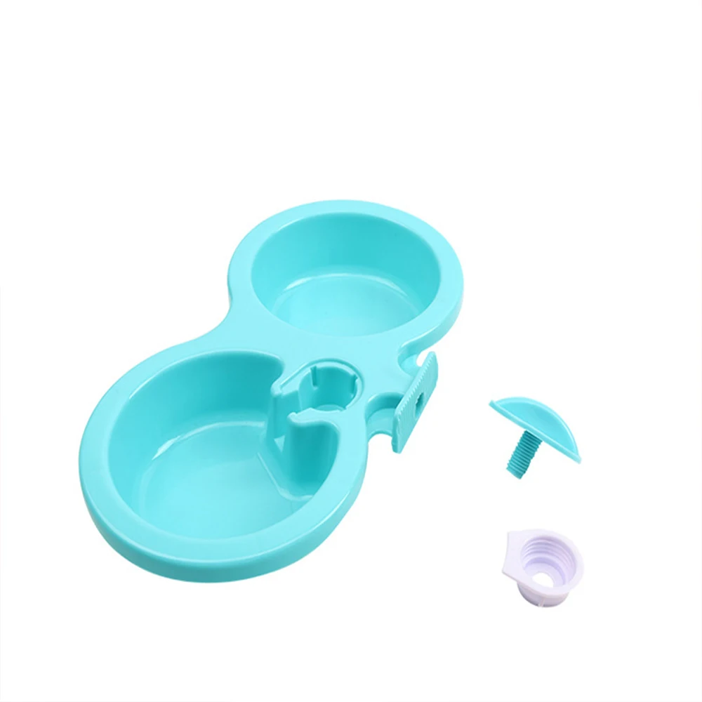 Jaula doble para mascotas, cuencos de comida colgantes, alimentador automático de agua potable, cuenco para gatos de 3 colores, suministros de alimentación para cachorros, accesorios para perros - imagen 5