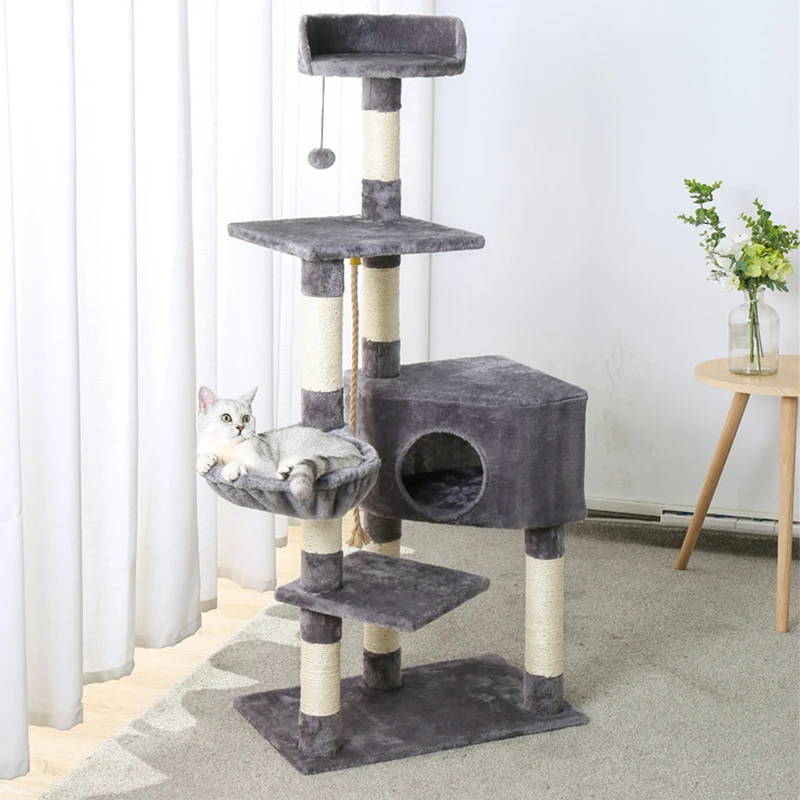 Árbol de marco de escalada para gatos de lujo con postes de rascado cubiertos de Sisal, torre para gatos, muebles, Centro de Actividades para gatitos, casa de juegos para gatitos - imagen 2